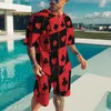 Men's Tracksuits Summer Sets T Shirt and Shorts Fashion Digital Printing Beach Wear Tow-piece Casual Clothes