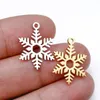 Encantos WZNB 5 Pcs Floco de Neve Natal Pingente de Aço Inoxidável Para Fazer Jóias DIY Colar Brincos Acessórios Atacado