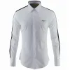 Mannen Shirt Gloednieuwe Overdekte Knop Slim Fit Lange Mouwen Mannen Luxe Katoenen Shirts Heren Overhemden Chemise Homme 3XL