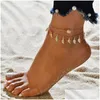 Anklets Modyle Hiphop Sier Color Lock For Women Thick Chain Ankle Bracelet Leg Foot Jewelry Gifts Drop Delivery Ot5F6