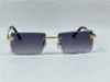 Lunettes de soleil vintage 0167 hommes et femmes design lunettes rétro de forme carrée sans monture lentille coupée exquise UV 400 lunettes de protection