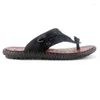 Sandały Męskie klapki Summer Rzym Rzym retro skórzane kapcie okrągłe głowa antypoślizgowa lekka duża rozmiar 47 butów plażowych panuflas hombre