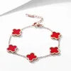 Original 1to1 Van C-A celebrity new Internet four leaf clover bracelet for women simple five flower Fritillaria good luck 18k gold AZFD