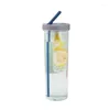 Water Bottles Cup With Straw And Lid Plastic Cups Lids Straws Bubble Tea Drinking Beer Party Coffee Iced Tumblers Reusable