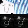 Pins, Broches Shining Star Persoonlijkheid Trend Zonnebloem Diamanten Broche Vrouwelijke Minimalistische Ketting Hanger Set Drop Delivery Sieraden Dhkd9