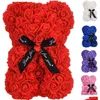 Couronnes de fleurs décoratives ours roses cadeaux de décoration de la Saint-Valentin ours en peluche avec boîte pour cadeau d'anniversaire de petite amie Dhcbp
