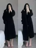 Vrouwen Nachtkleding Zwarte Nachtjapon Voor Vrouwen Winter Dikker Warm Flanel Badjas Capuchon Nachthemd Lange Mouw Zachte Thuis Kleding