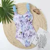 Damskie stroje kąpielowe S - XL 3D Flower Drukowane z wiązaną spódnicą potargowaną kobietę One Piece Swimsuit Kobiet Kąpiel Kąpiel Kąpiec Pływanie Lady K4107