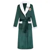 Women's Sleepwear Plus Size 3XL Women Flannel Robe Winter Warm Kimono Bathrobe Gown Loose Casual Nightgown Loungewear Thicken Home Wear