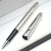 Stylo à bille de luxe Msk-163 à rayures en métal argenté et doré, stylo à bille, stylo à plume, fournitures scolaires et de bureau avec numéro de série IWL666858