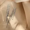 Pendientes colgantes de Metal de lujo con borla larga para mujer, dulce y encantador corazón, gota colgante para novia, regalos de joyería para boda y fiesta