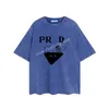 Mens Designer Pra T-shirt Vintage Retro Washed Shirts Luxury Brand T Shirts Womens kortärmad T-shirt Sommaren Causal Tees Streetwear Tops Clothes Olika färger-21