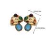 Hoop Earrings Medieval Style Colored Natural Stone Women's Exquisite Design Turquoise Designer For Women Tassel