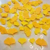 Decorative Flowers 100Pcs Artificail Ginkgo Leaves Faux Falling Leaf Autumn Atmosphere Home Decoration Yellow Po Props Holiday Party