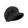 Berets Woman's Winter Beret Hat Octagonal Hats For Women Retro Solid Color Velvet Sboy Cap Female Keep Warm Gorro Bucket