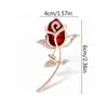 Broches brillantes en Zircon rouge tulipe pour femmes, Bouquet de roses élégant, épingles à revers, Badge de fête de mariage, bijoux