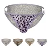 Underpants Men Sexy Leopard Low Waist Briefs Panties Hollow Breathable G-String Thong Underwear Gay Elastic Male U Convex Pouch