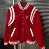 Giacca da baseball di marca Saint Giacche firmate Cappotto Laurent da donna per uomo Giacca calda da perforazione in 3D Lettera Varsity Giacca allentata americana High Street B 9556