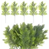 Decorative Flowers 10/1Pcs Artificial Pine Branches Fake Green Leaves Stems DIY Garland Xmas Tree Ornaments Year Party Decoration Gifts