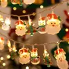 Strängar 1,5 m juldekorationer Santa Claus Snowman LED Light String Garland Tree Ornaments for Home Decor Xmas Navidad 2024 Year