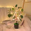 Luces nocturnas Plantas verdes simuladas Luz USB Enchufe LED Planta de simulación Lámpara de escritorio para la sala de estar del hogar