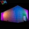 Large Magic Illuminated White Inflatable Cube Tent With Led Lighting Mobile Inflatable Night Club Room For Outdoor Events