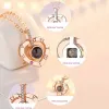 Colliers B1204 100 langues différentes je t'aime pendentif Projection collier mariage saint valentin amour mémoire Projection collier