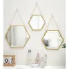 Spiegel Sechseckform dekorative Spiegel Wanddekoration Make -up Hanging Mirror Badezimmer Kosmetische Spiegel Schlafzimmer Zimmer Dekoration