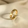 2023 Pierścień diamentowy modny stal nierdzewna Rose Gold Kolor Love Pierścień dla kobiet mężczyzn Para kryształowe pierścienie luksusowe marka biżuterii
