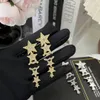 Stud New Star Chain Charm Earrings Elegant Boutique Womens Diamond Earrings Luxury Designer Jewelry Hot Brand Charm Gift Earrings Gift