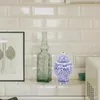 Frascos de armazenamento Jar Azul e Branco Porcelana Cerâmica Vasilha Cerâmica Multi-Função