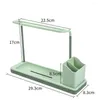 Kitchen Storage Detachable Shelf Multifunction Double Pole Drain Rack Useful Wear-resistant Sponge Holder Household