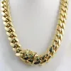 14k Yellow Gold Plated Men's Heavy Miami Cuban Chain Necklace 24 14mm292n