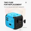 Adaptateur de prise de courant électrique EU UK US AU Plug Convertisseur de chargeur de voyage universel international avec 2 chargeurs USB 5 V 2,4 A 240126