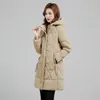 Women's Trench Coats Winter Cotton Padded Women Mid Length Hooded Korean Versatile Youth Jacket Down Female Fashionable Slim Thick Top