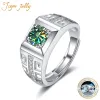 Rings JoyceJelly Luxury Sterling Silver 925 Jewelry Men's Ring 1 Carat Moissanite Diamond Lab Created Gemstone Size711 Resizable Gift