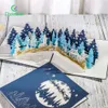 Kreative Weihnachtswald-Grußkarte, handgefertigte 3D-Karten für Weihnachten, Geburtstag, Party, Dekoration, Festival, Geschenke, Postkarte 240122