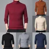 Men's Sweaters Knitted Top Sweater Holiday Knit Long Sleeve Medium Stretch Solid Color Turtleneck Brand