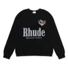 Mens Moletons Designer Rhude Hoodie Original Qualidade Grand High Street Mens e Womens Casual Redondo Pescoço Pulôver