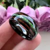 Bands Menband Fashion 8mm med Multicolor Opal och Koa Wood Inlay Men Kvinnor Kuped Polished volfram Wedding Band Ring Comfort Fit