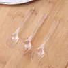 Couverts jetables, Mini cuillères en plastique Transparent pour gelée, crème glacée, Dessert, apéritif