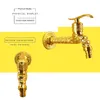 Bathroom Sink Faucets European Antique Gold Washing Machine Faucet Mop Pool Extended Single Cold Quick Open 4 Minutes Plated