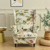 Floral Printed Wing Chair Cover Stretch Spandex Armchair Covers Nordic Removable Relax Sofa Slipcovers With Seat Cushion Covers 240119