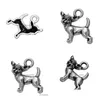 Charms Fashion Easy To Diy 30Pcs Chihuahua Dog Animal Metal Antique Sier Filled Single Side Jewelry Making Fit For Drop Delivery F F Dhbve