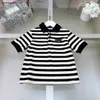 New kids Tracksuits designer Baby summer suit Size 100-150 Black and white stripe POLO shirt and Khaki work pants Jan20