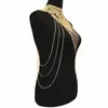 Ceintures superposées, collier doré Sexy pour femmes, discothèque, longs glands en métal, décors, chaîne, accessoires de danse pour le corps