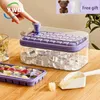 Ywdl caixa de molde de gelo com um botão, bandeja de plástico para fazer cubos com tampa de armazenamento, bar, acessórios de cozinha 240127
