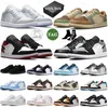 Jumpman 1 Basketball Shoes 1s Light Smoke Wolf Grey Black Phantom Shadow Toe University Blue Black White Panda Voodoo Men Women Sports Trainer Low Sneakers With Box