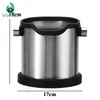 Pudełko z kawą ze stali nierdzewnej 1800 ml Espresso Grind Container Anti Slip Coffee Grind Zeskła kosza odpadowe z odpinanym pukaniem T179N