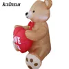 wholesale Lovely 10 Foot Tall Valentine's Day Inflatable Teddy Bear with Love Heart Yard Blow Up Decoration